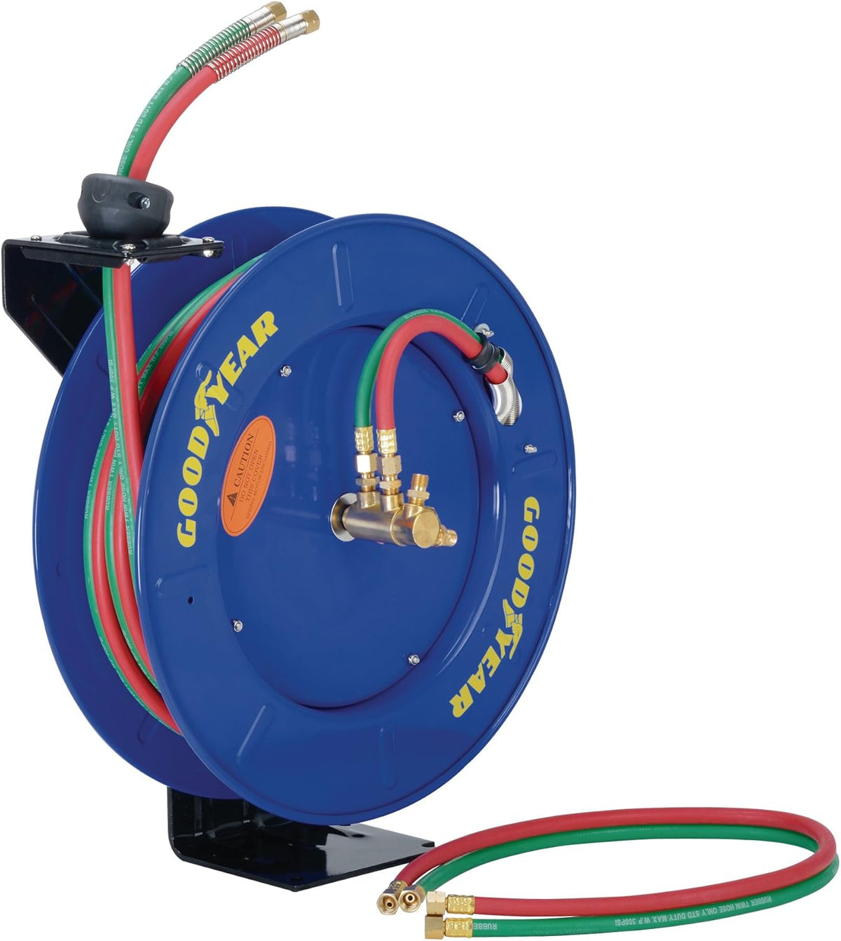 Retractable Twin Oxygen Acetylene Rubber Hose Reel, 1/4" x 50', 300PSI N422076