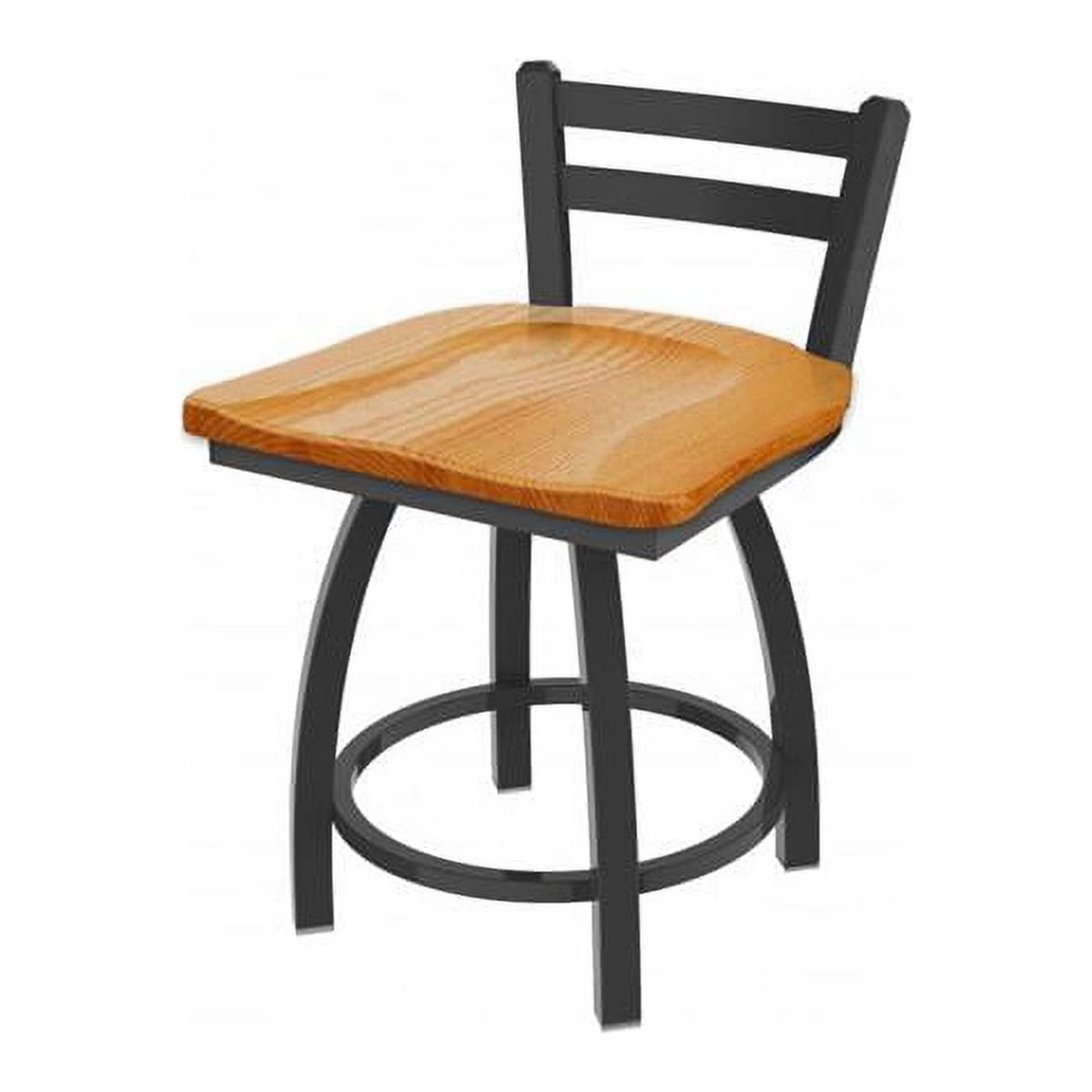 Swivel Vanity Stool with Pewter & Medium Oak Seat M636