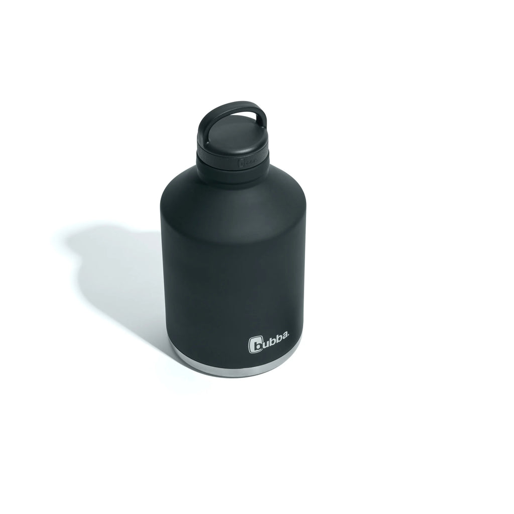 Stainless Steel Water Bottle with Wide Mouth Rubberized in Black, 84 fl. oz. O518