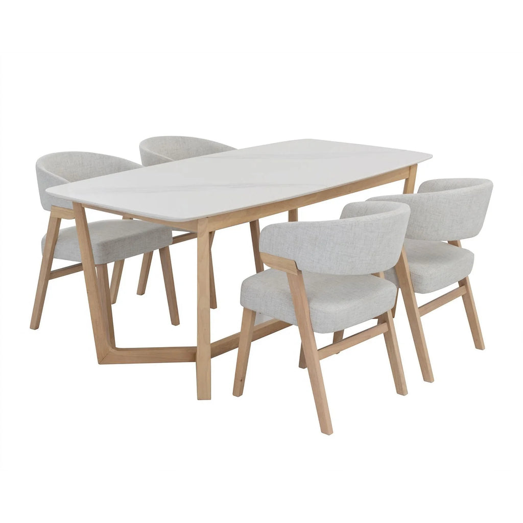 70.5" Wood & Faux Marble Dining Table C9618