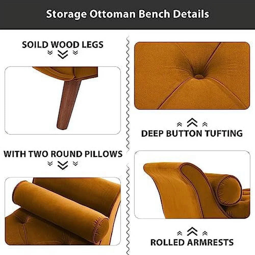 Brown Velvet Upholstered Button Tufted Bench B82648