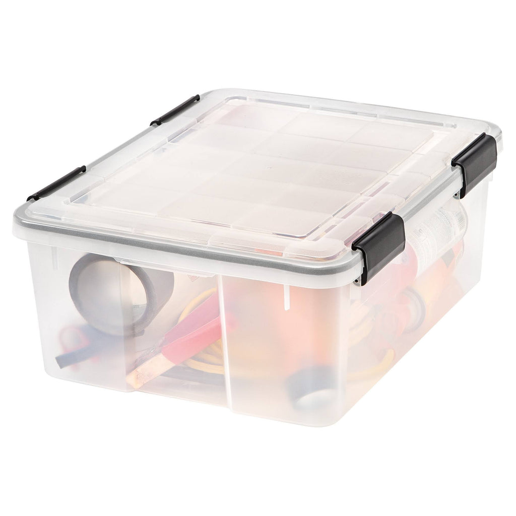 Clear 30 Quart Weathertight Storage Box, 6 Pack L689389