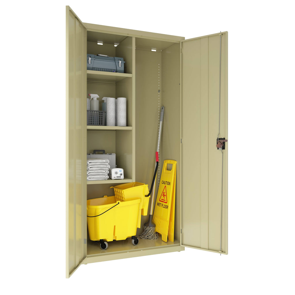 Janitorial Cabinet 18x22D x 36x22W x 72x22H Putty F448463