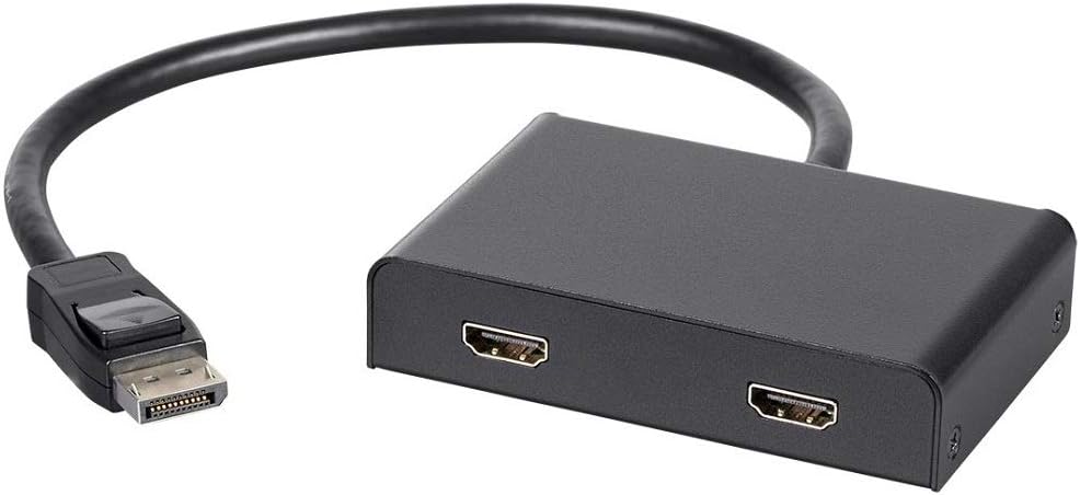 2-Port DisplayPort 1.2 to HDMI MST Hub, Black, Pack of 2 Q5147