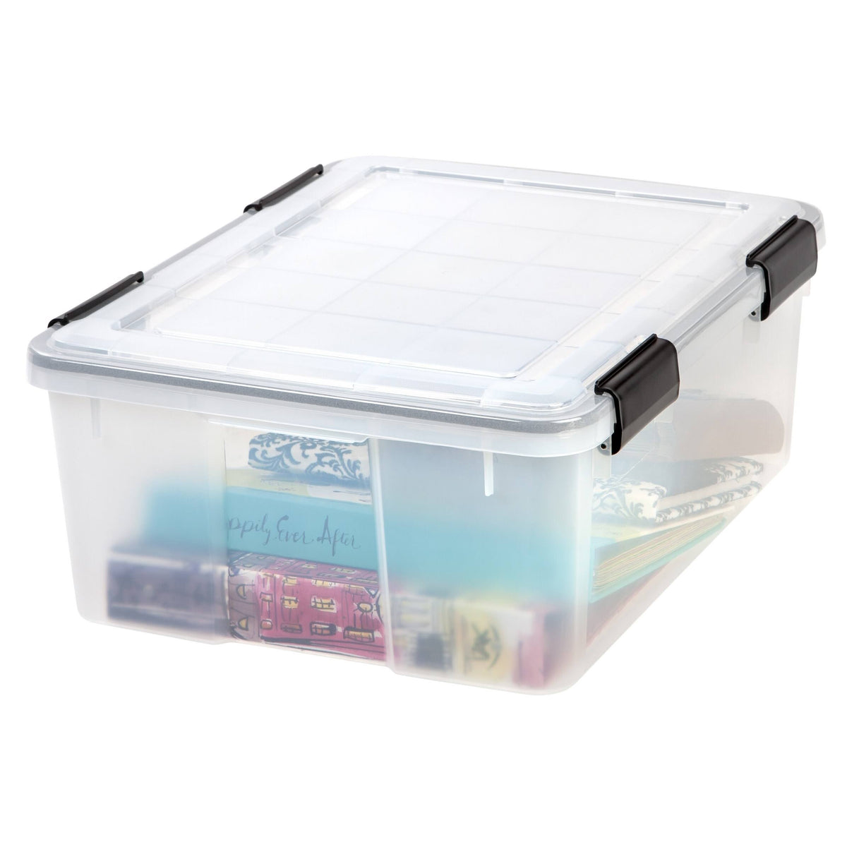 Clear 30 Quart Weathertight Storage Box, 6 Pack L689389