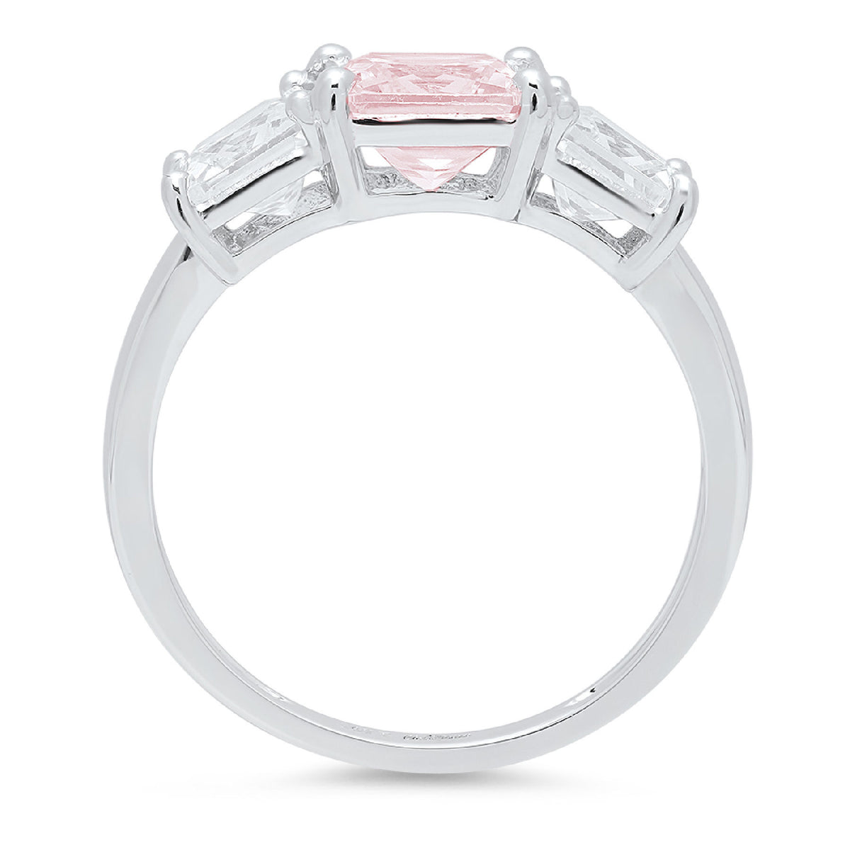Pink Simulated Diamond 3 Stone Ring M430652