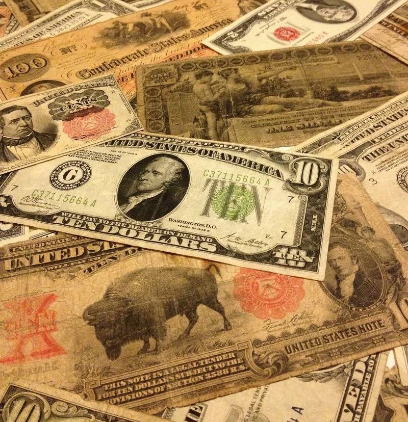 Old Currency Gold Silver Certificate Large Small W7357
