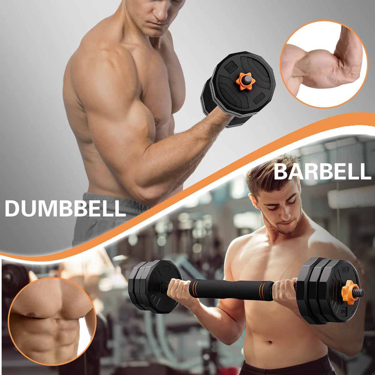 66lb 6-in-1 Adjustable Dumbbells Set L299524