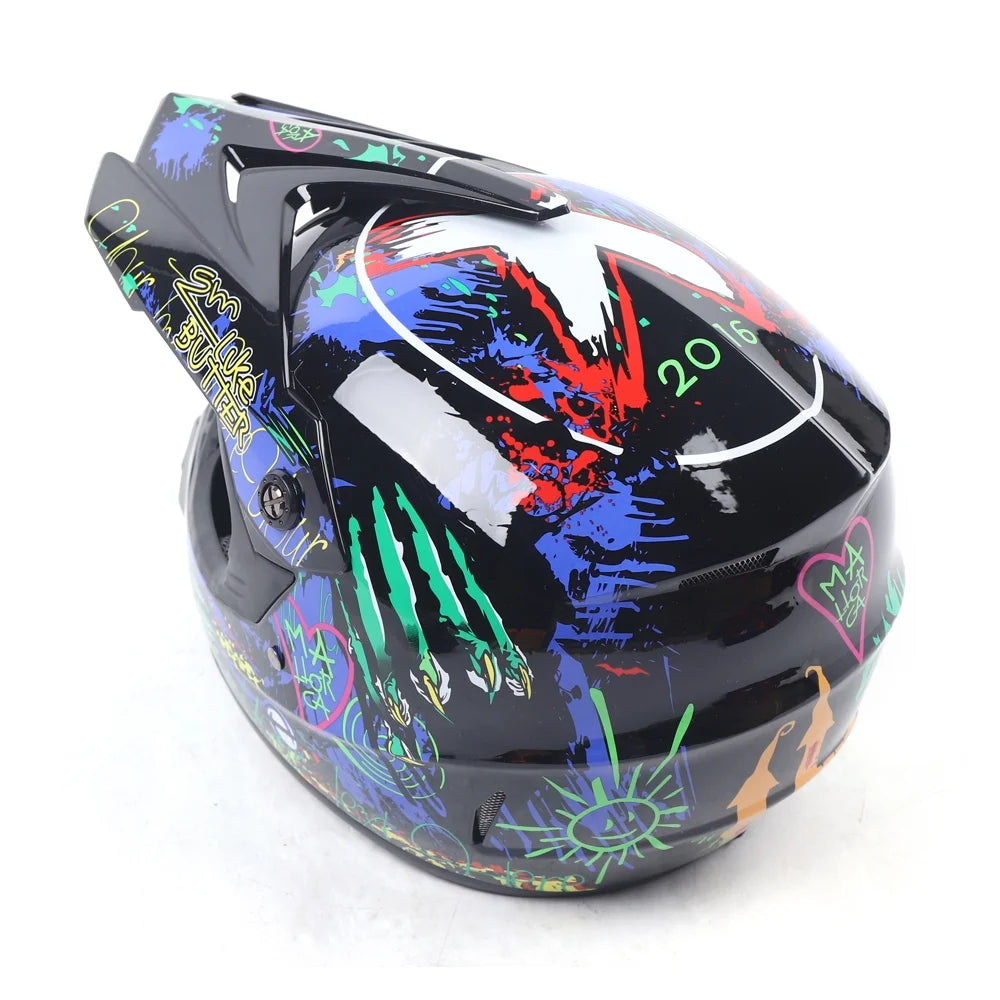 Motocross Off-Road Riding Helmet + Goggle + Glove Kit D82538