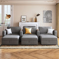 Light Grey Modular Sectional Sofa with Storage R263089