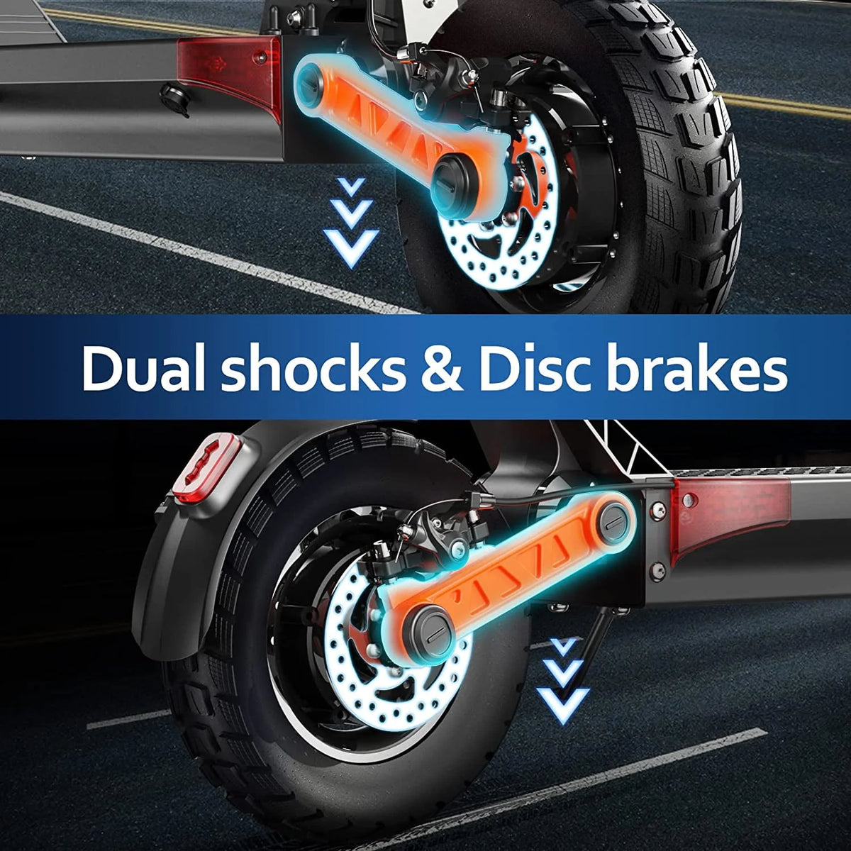 Dual Motor Electric Scooter, 2000W Up to 37 MPH & 50 Miles Ranges, 10 Off-Road Tires E8305