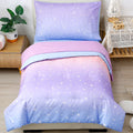 4-Pcs Toddler Bedding Set Microfiber Purple Orange J3304