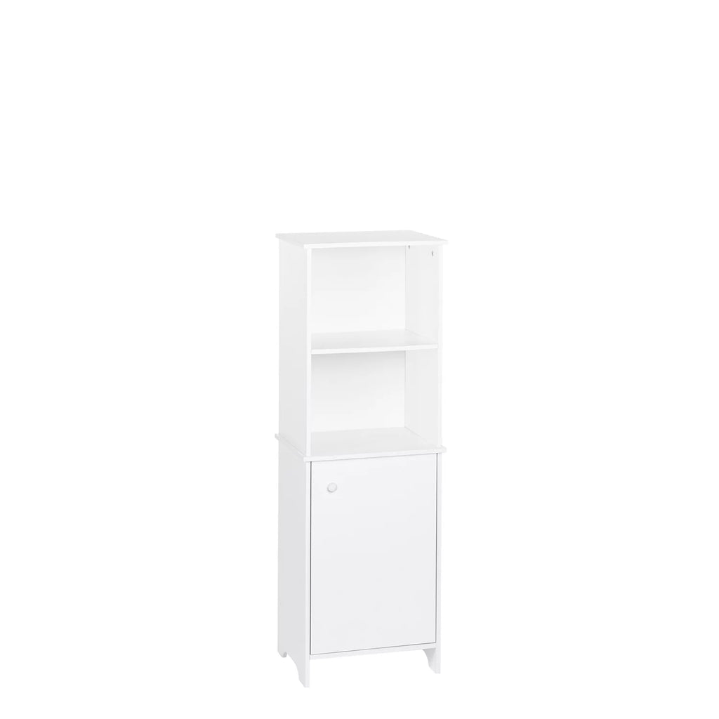 White Tall Bath Cabinet with 1-Door and Shelves Z549