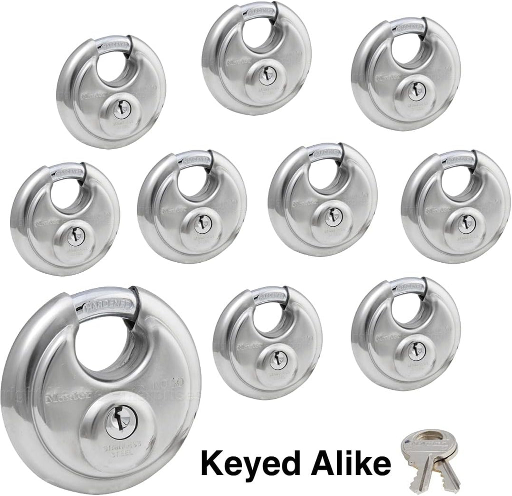 4 Keyed Alike Stainless Steel Padlocks B326466