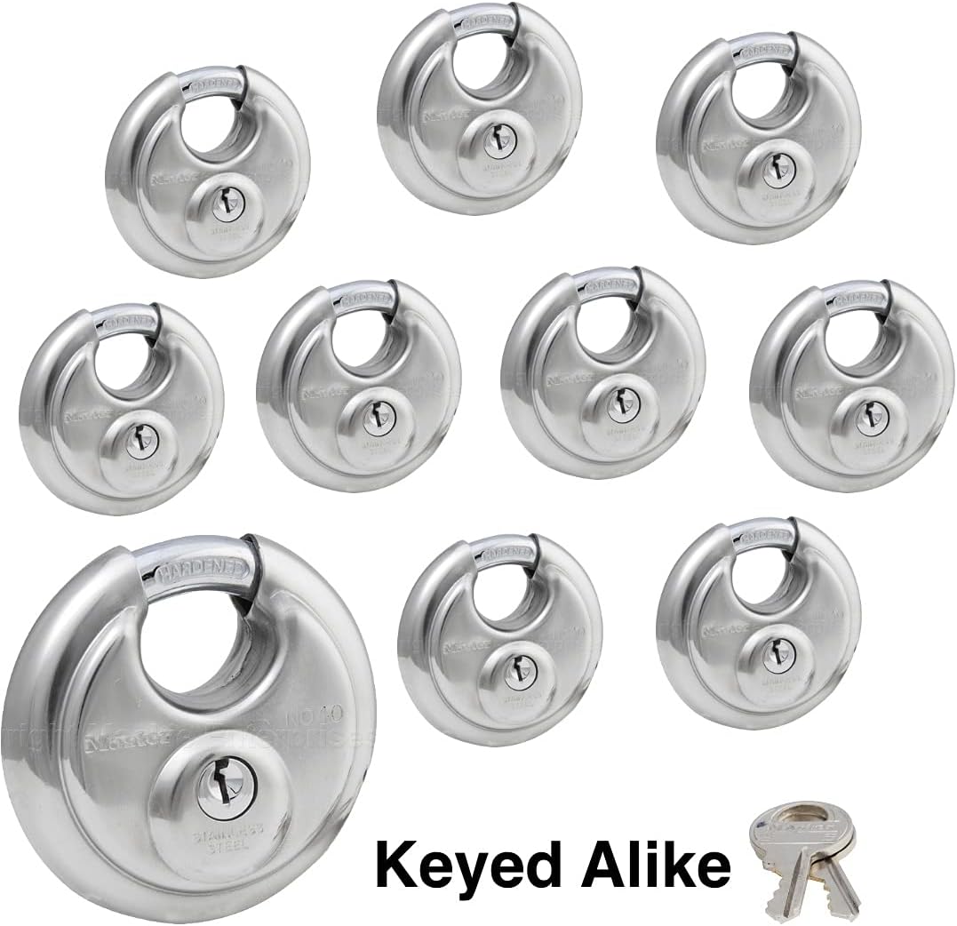 4 Keyed Alike Stainless Steel Padlocks B326466