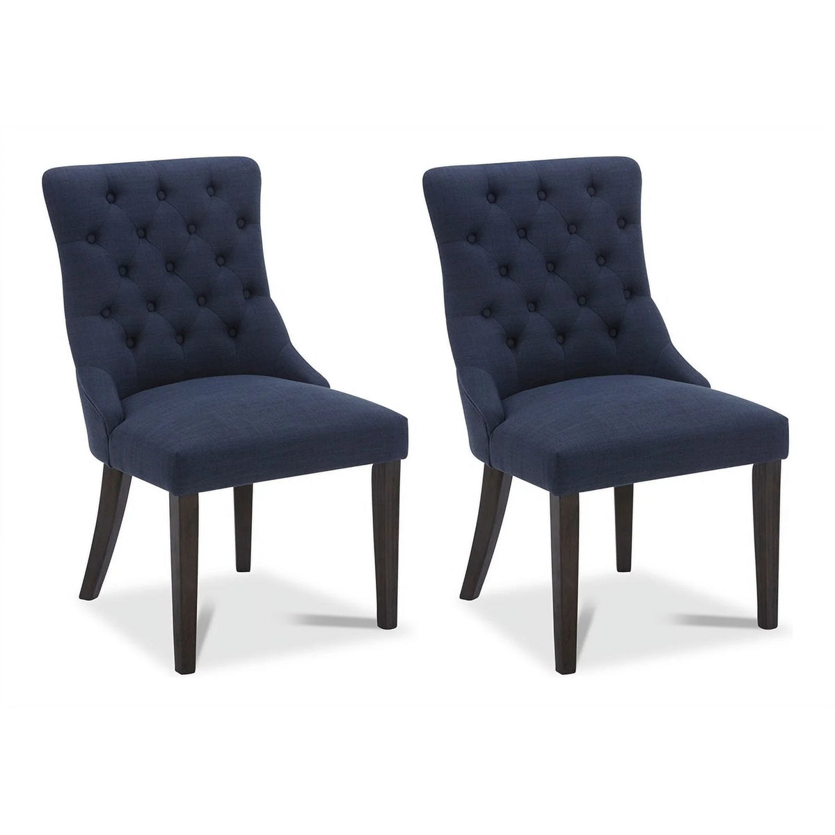 Blue Fabric Wood Dining Chair Set of 2 Z470240