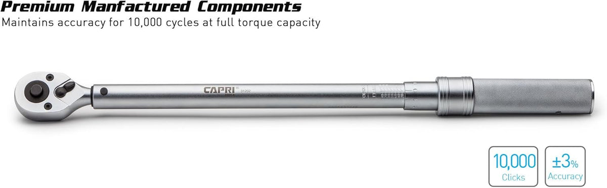 100-150 Foot Pound Industrial Torque Wrench, 1/2 Drive J59047