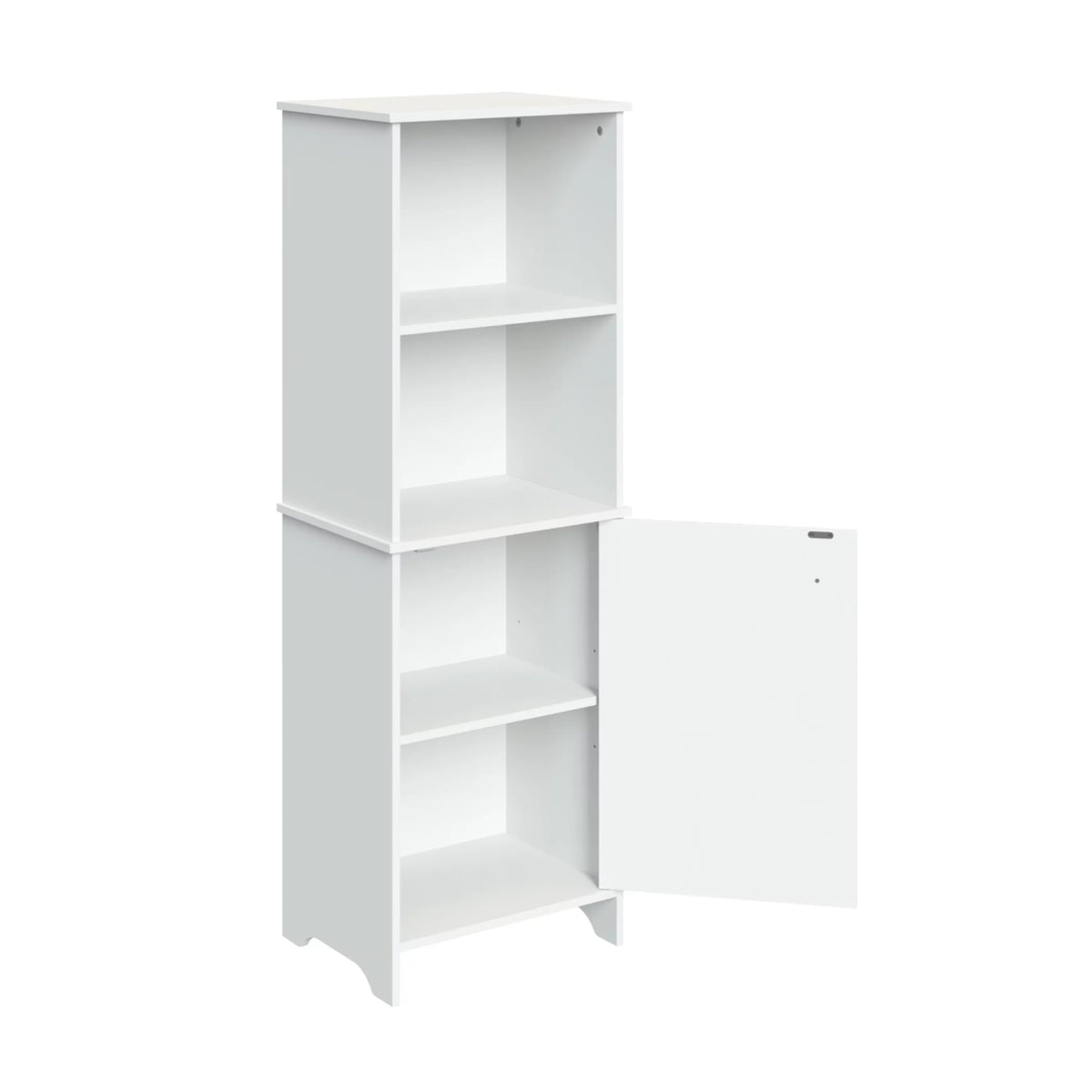White Tall Bath Cabinet with 1-Door and Shelves Z549
