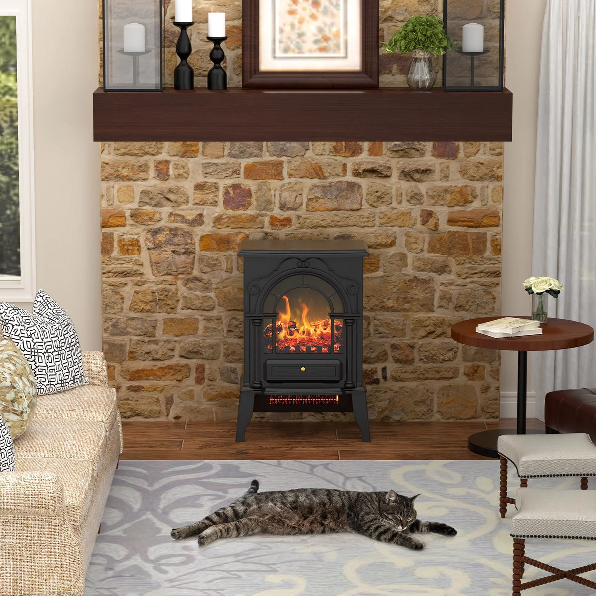 16" Infrared Electric Fireplace Heater S6949