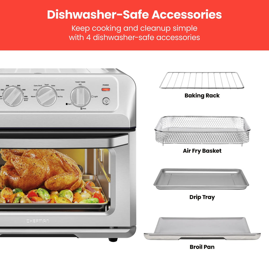 Air Fryer + Toaster Oven Combo, 20 Qt Stainless Steel C862717
