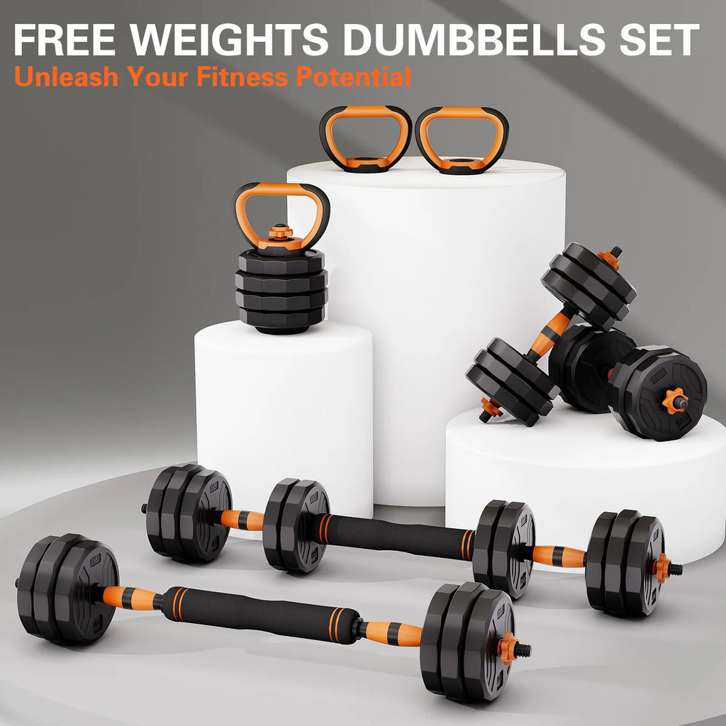 66lb 6-in-1 Adjustable Dumbbells Set L299524