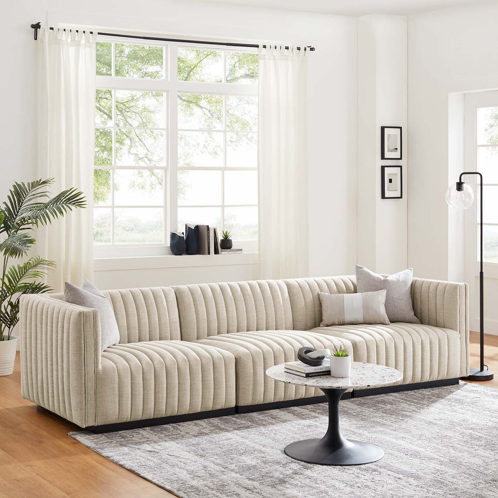Tufted Upholstered Fabric Sofa B438098