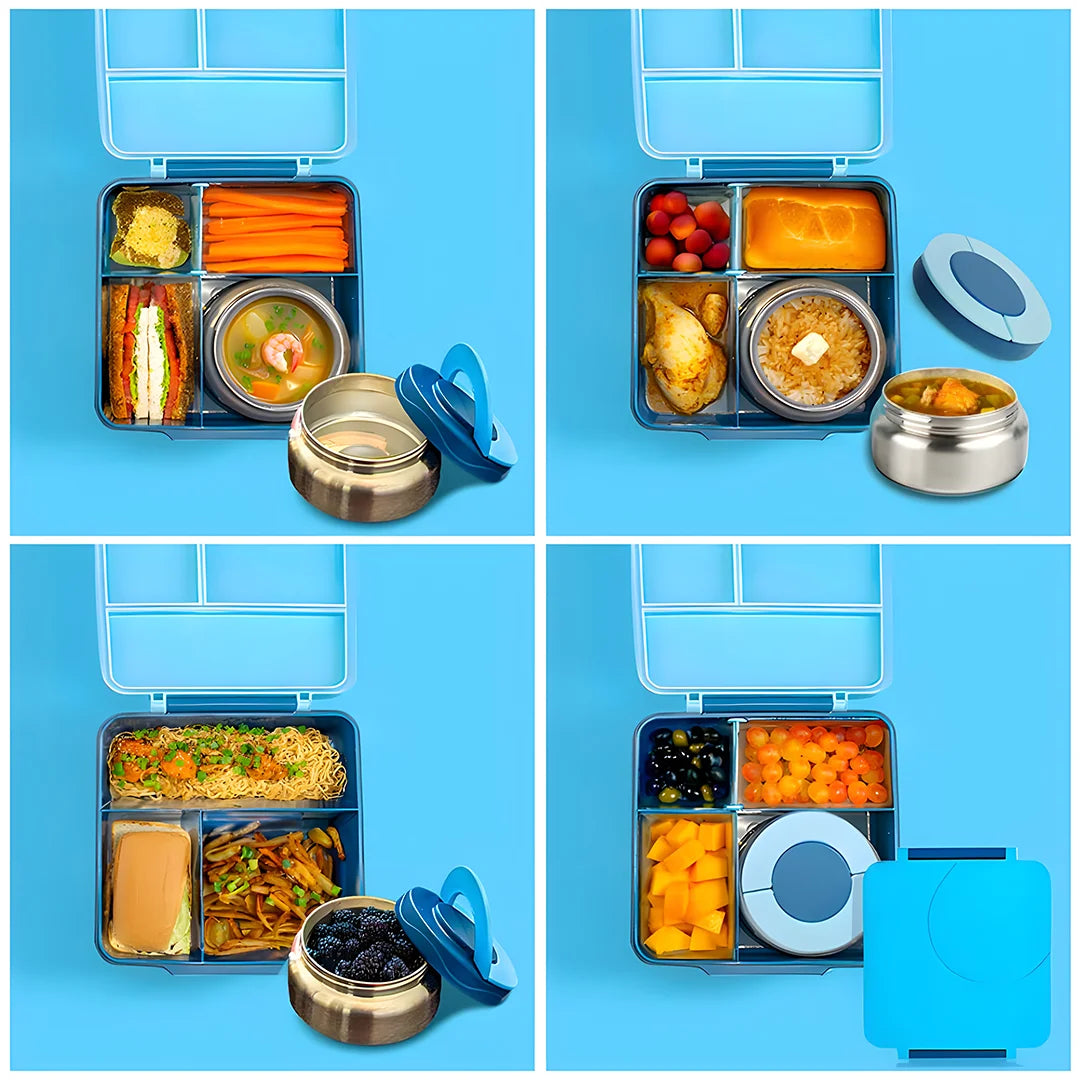 Blue Leak Proof Bento Box with Thermos Food Jar U21601