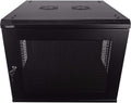 9U Wallmount Cabinet Enclosure 19-Inch Server Network Rack with Locking Perforated Door Black V25903