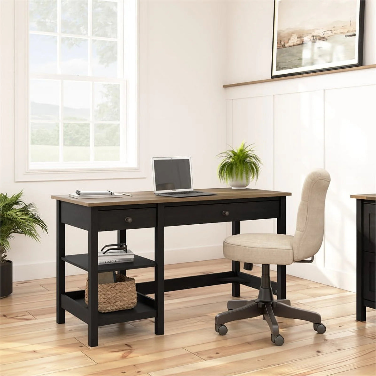 54W Computer Desk with Shelves E26582