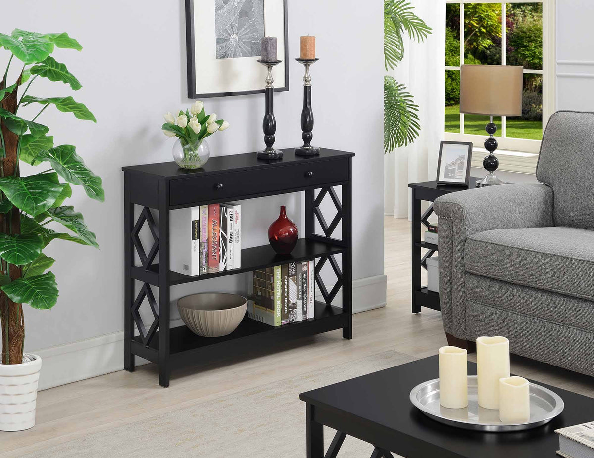 Black 1 Drawer Console Table G640