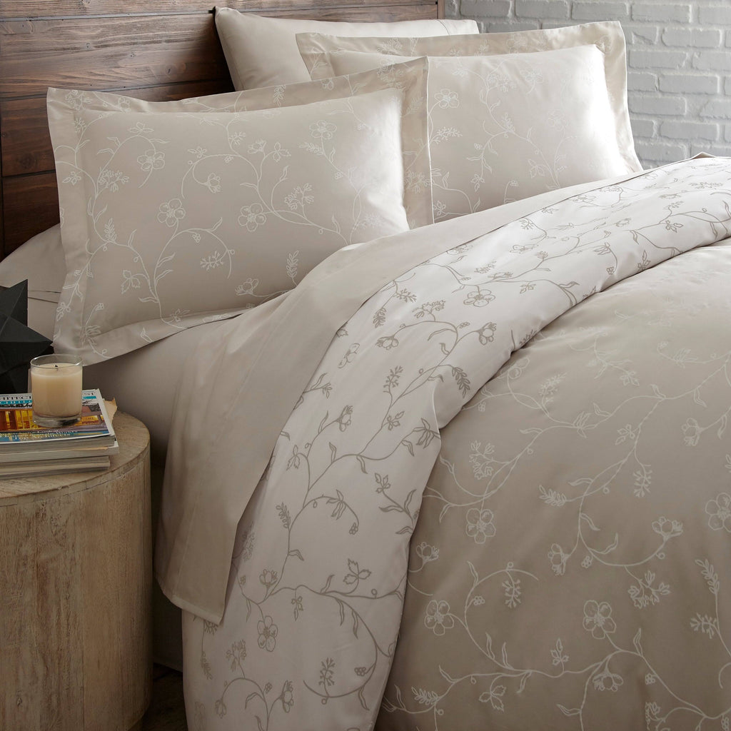 Cotton Reversible Duvet Cover and Sham Set Twin XL Y895