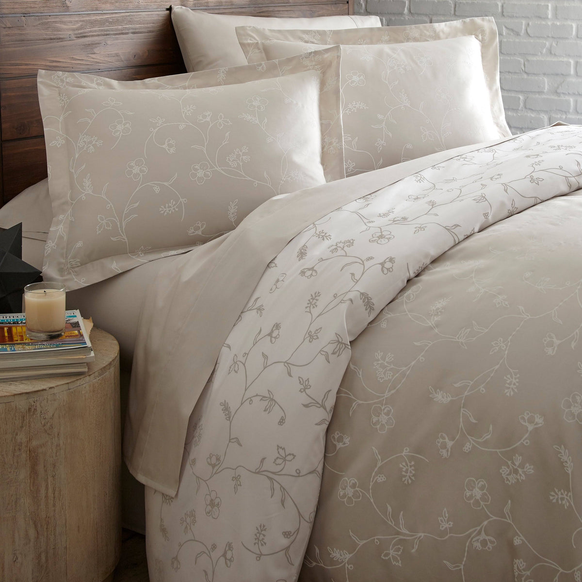 Cotton Reversible Duvet Cover and Sham Set Twin XL Y895