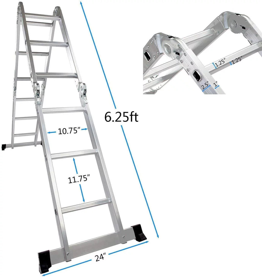 12.5ft 7 in 1 Folding Aluminium Scaffold Ladder Z2976