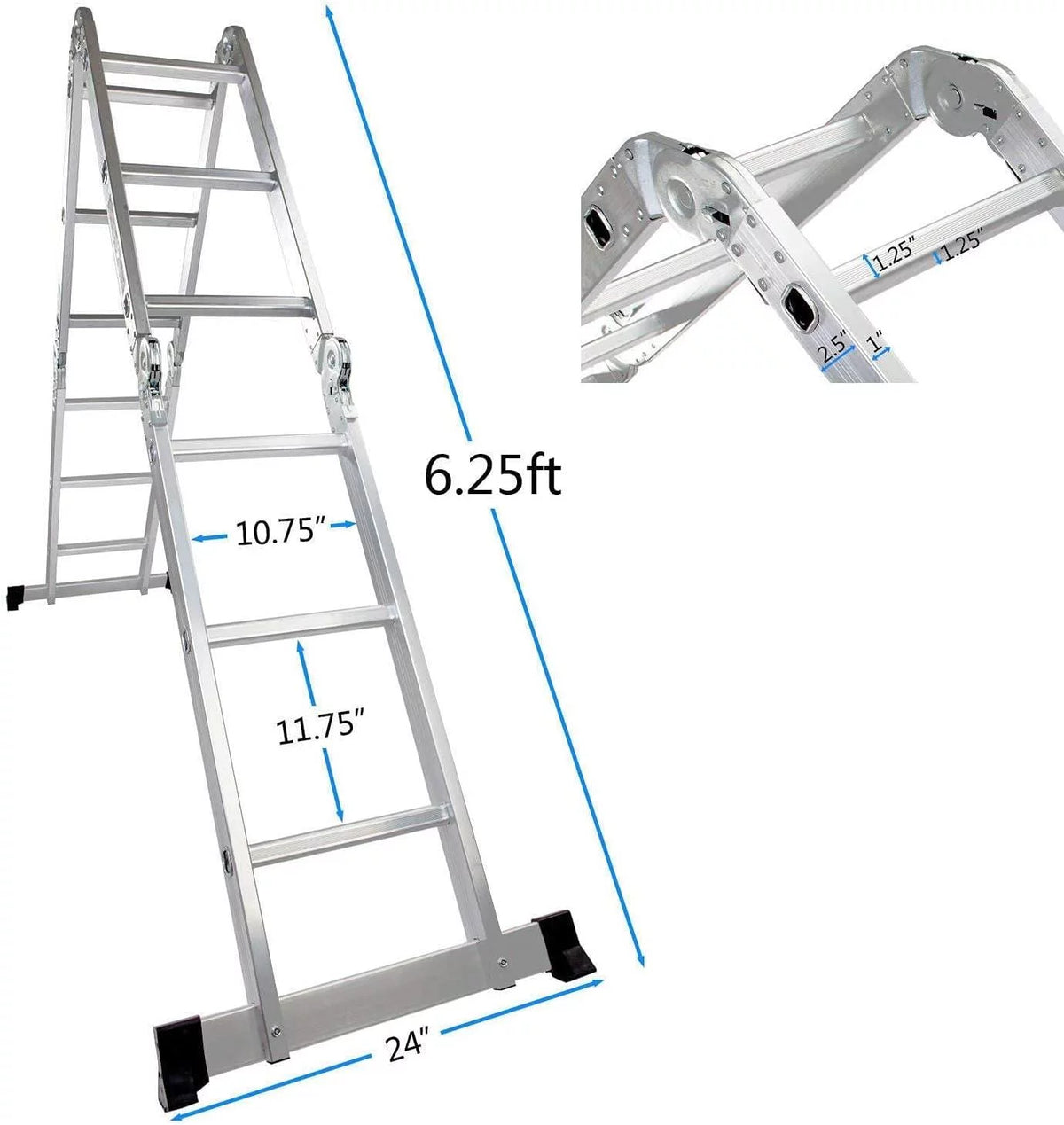 12.5ft 7 in 1 Folding Aluminium Scaffold Ladder Z2976