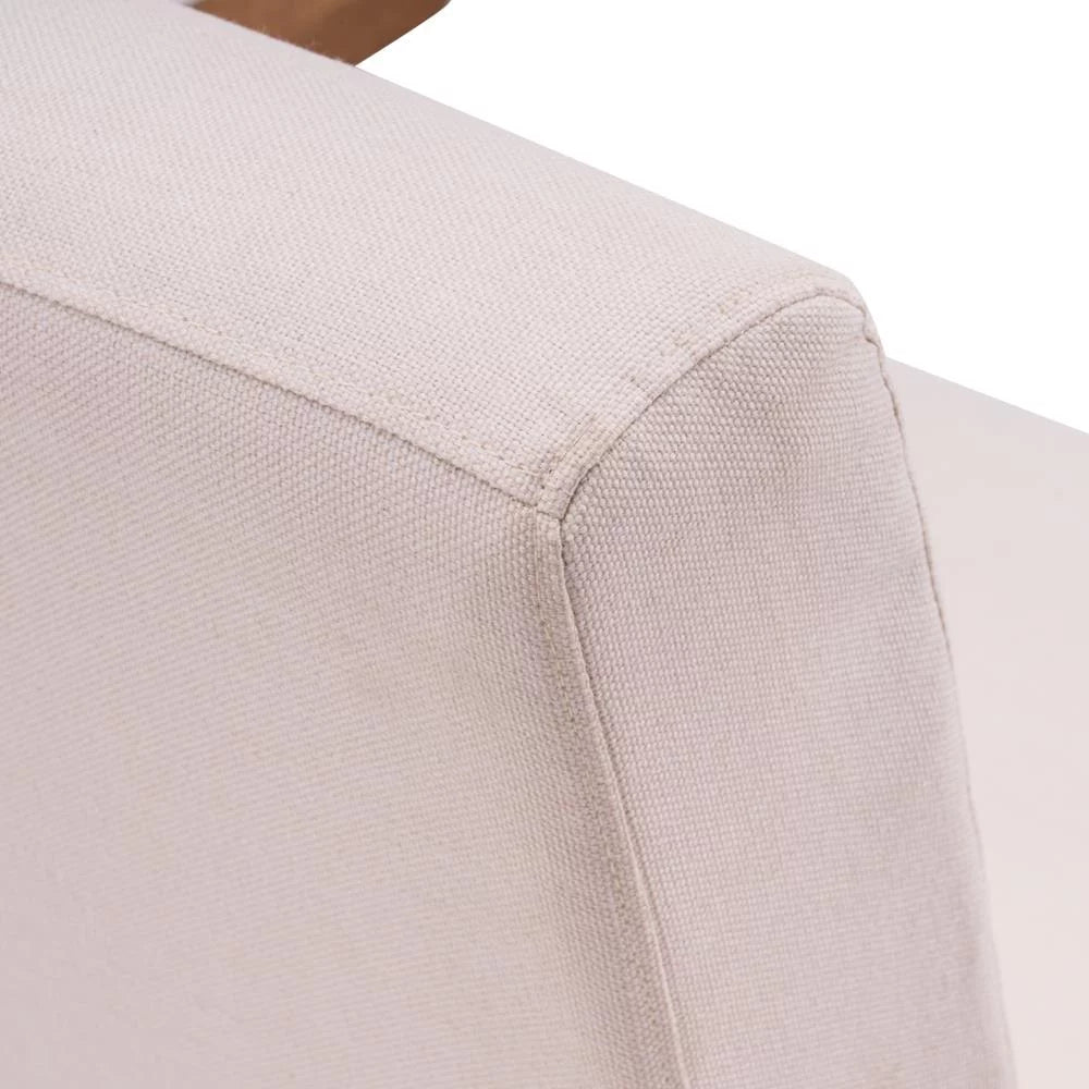 Beige Accent Chair with Wood Legs Y887807
