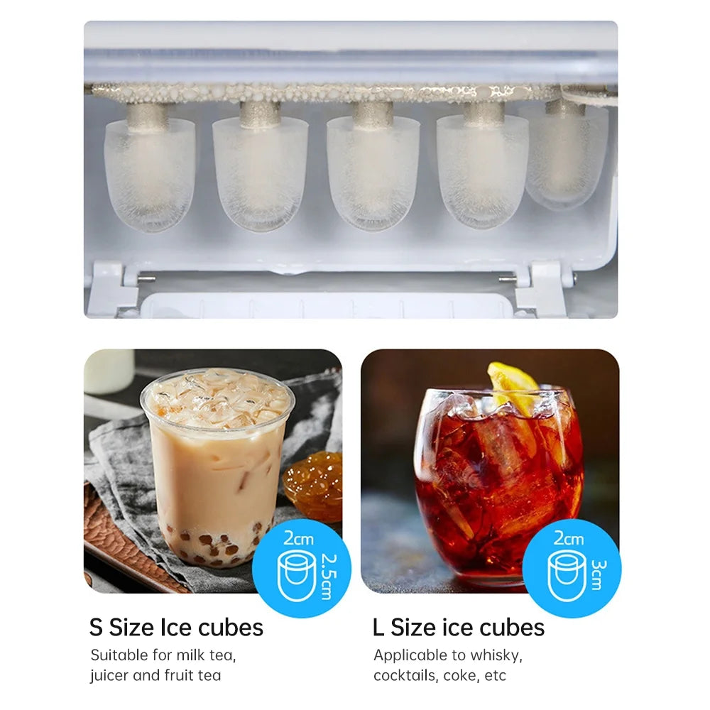 Countertop Ice Maker, 26lbs in 24Hrs, Self-Cleaning Ice Machine with Ice Basket Q24761