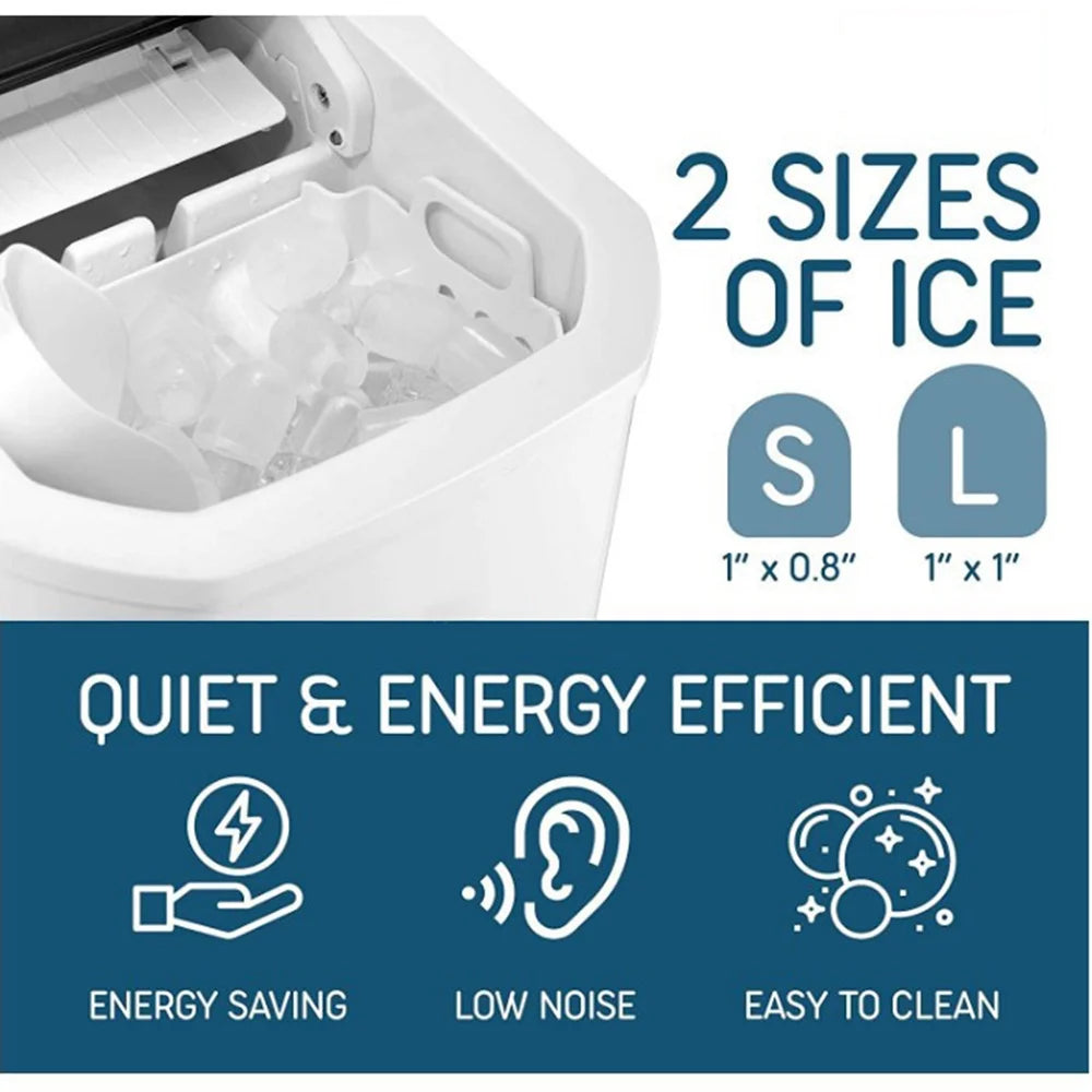 Countertop Ice Maker, 26lbs in 24Hrs, Self-Cleaning Ice Machine with Ice Basket Q24761