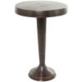 Aluminum Vintage Brown Pedestal Accent Table R664