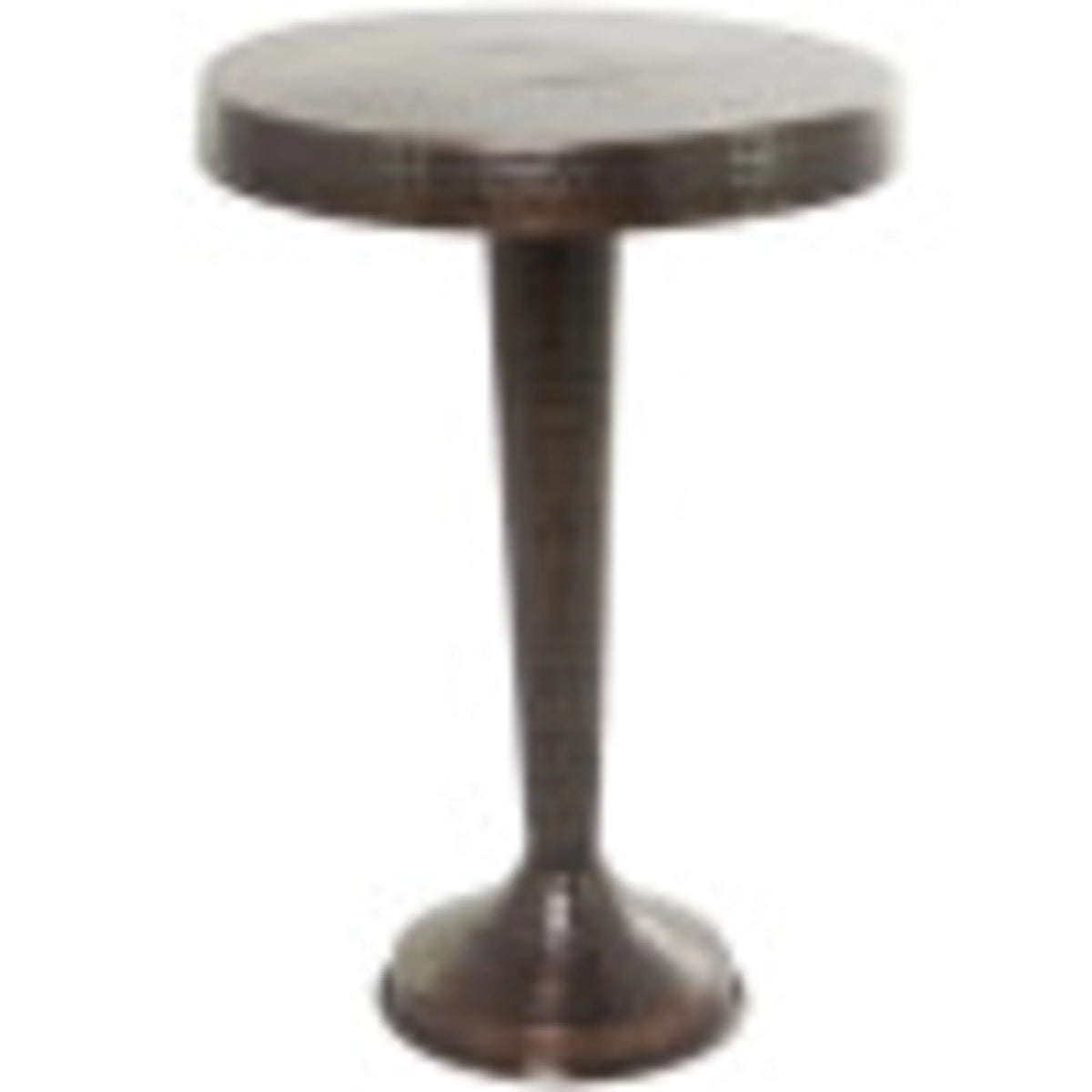 Aluminum Vintage Brown Pedestal Accent Table R664