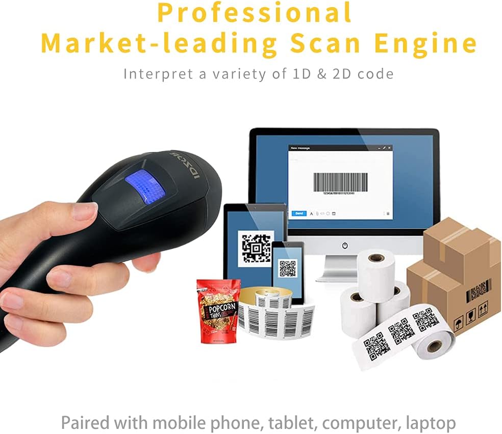 Wireless Bluetooth Barcode Scanner with USB Receiver A2386