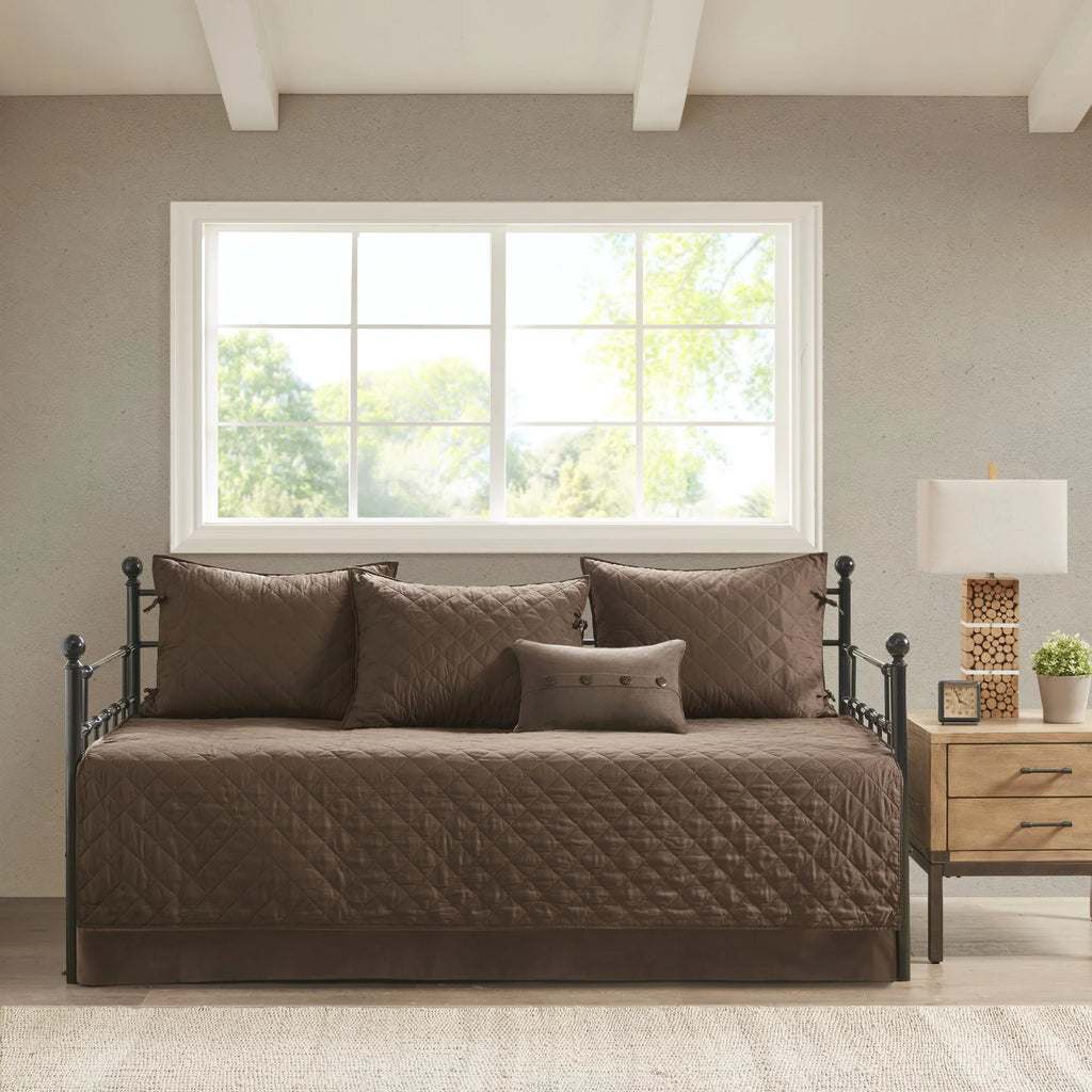 6-Piece Reversible Daybed Cover Set Brown F216725