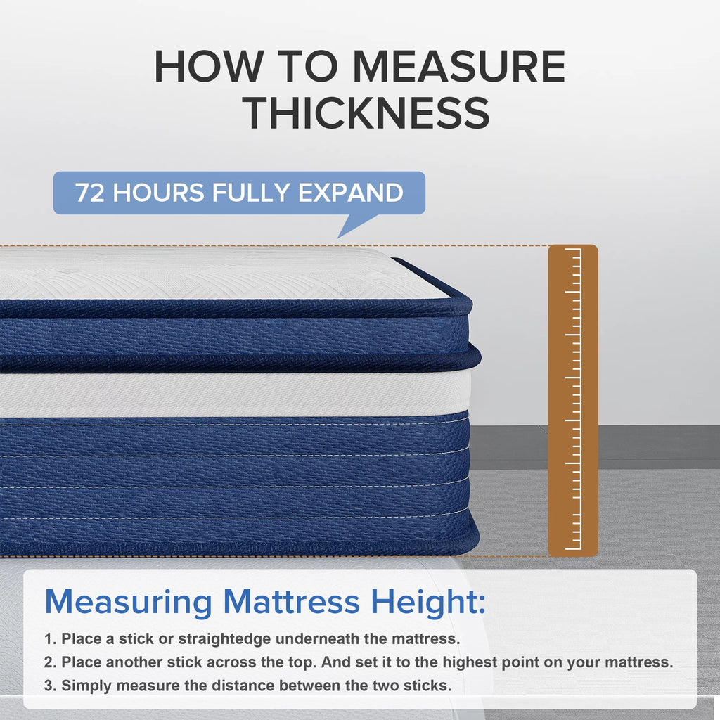 12 inch King Gel Memory Foam Hybrid Mattress Y232658