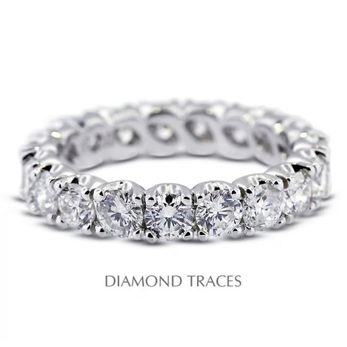 Platinum 950 4-Prong Setting 1.34 Carat Total Natural Diamonds Eternity Ring P593