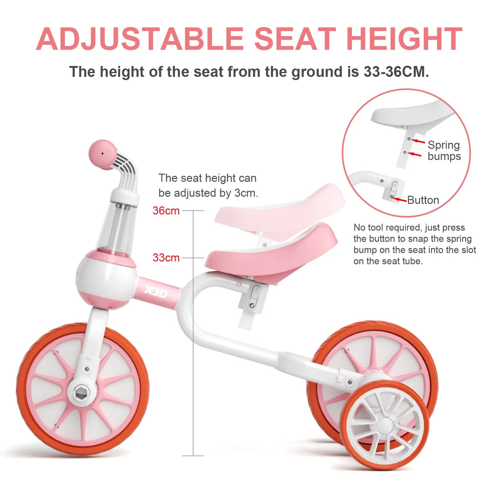 7 in 1 Toddler Tricycle with Removable Pedals D666337