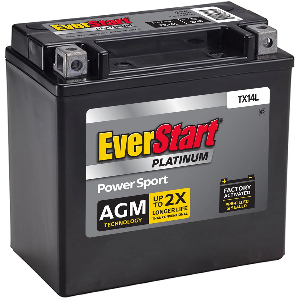 AGM Power Sport Battery Group Size TX14L 12 Volt 200 CCA Q663