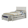 White Full Panel Bed with Trundle P6796