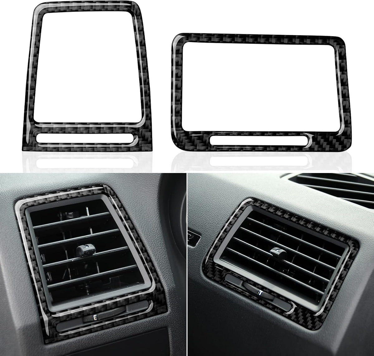Carbon Fiber Center Console Dashboard Sticker Interior Trim Cover, Pack of 2 W105