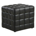 Black Leather-Look Ottoman Z477